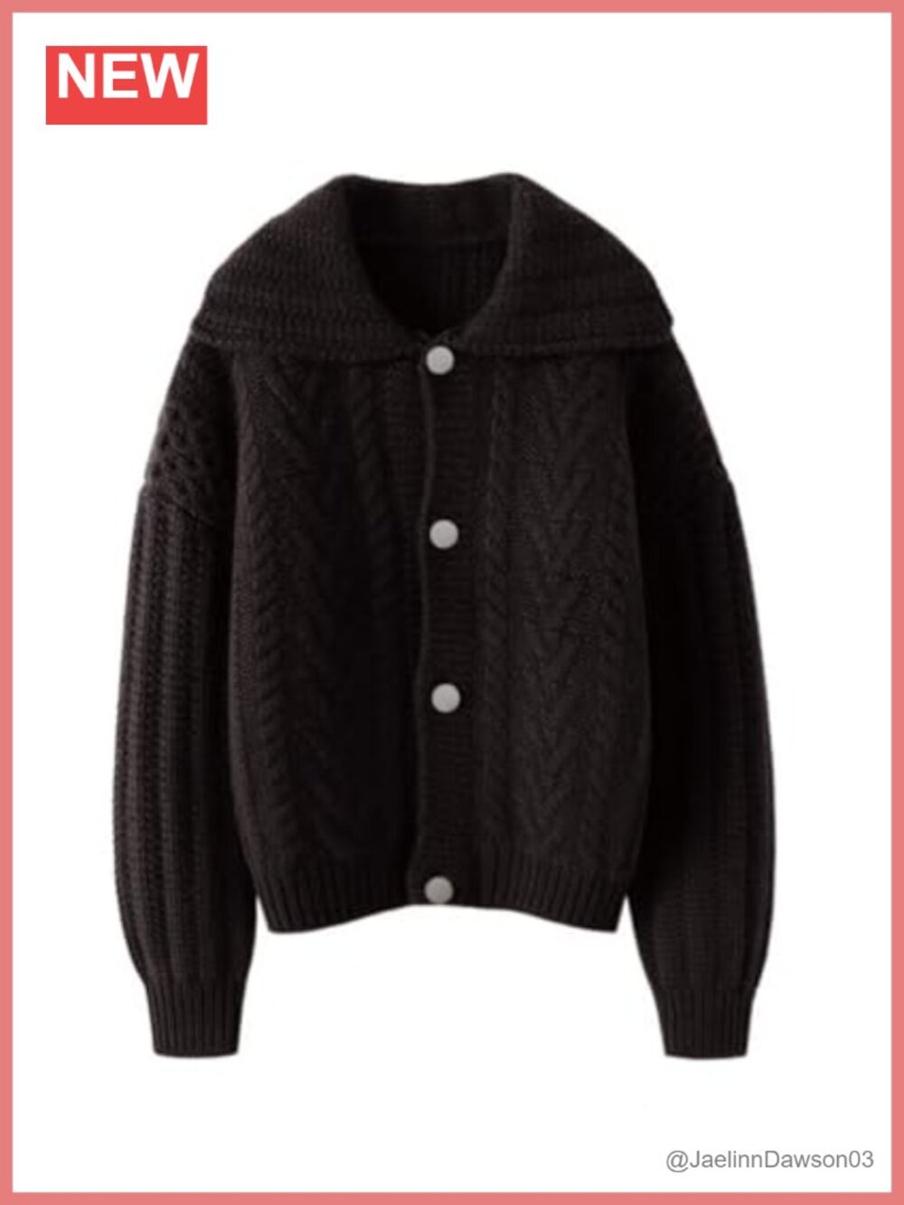 Women's Chunky Knit Cardigan Sweater Jacket Lapel Button Down Coatigan
